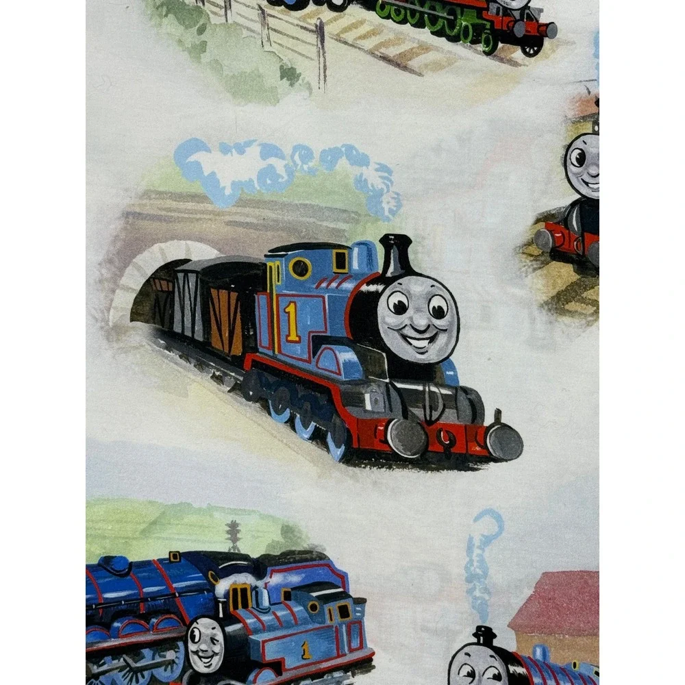 Pottery Barn Kids Thomas & Friends Full Flat Sheet Organic Cotton Train Print